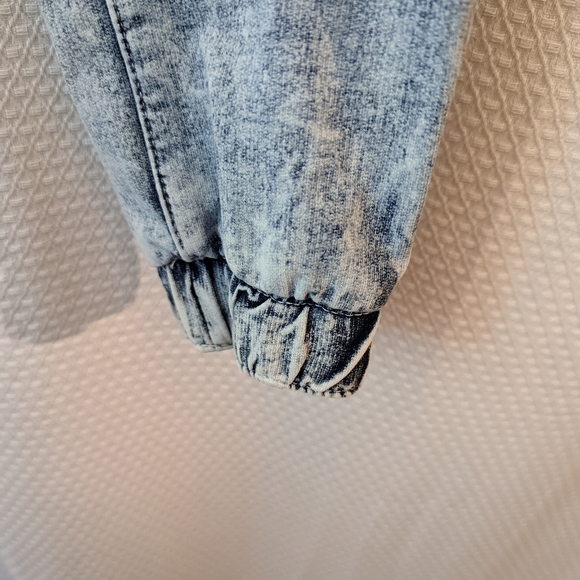 Denim Joggers Pants Drawstring waist Elastic cuffs Sz S - Picture 3 of 7